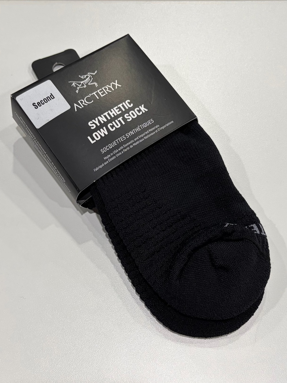 Arc’teryx Men's Medium Synthetic Low Cut Sock Black NWT Cushioned Breathable